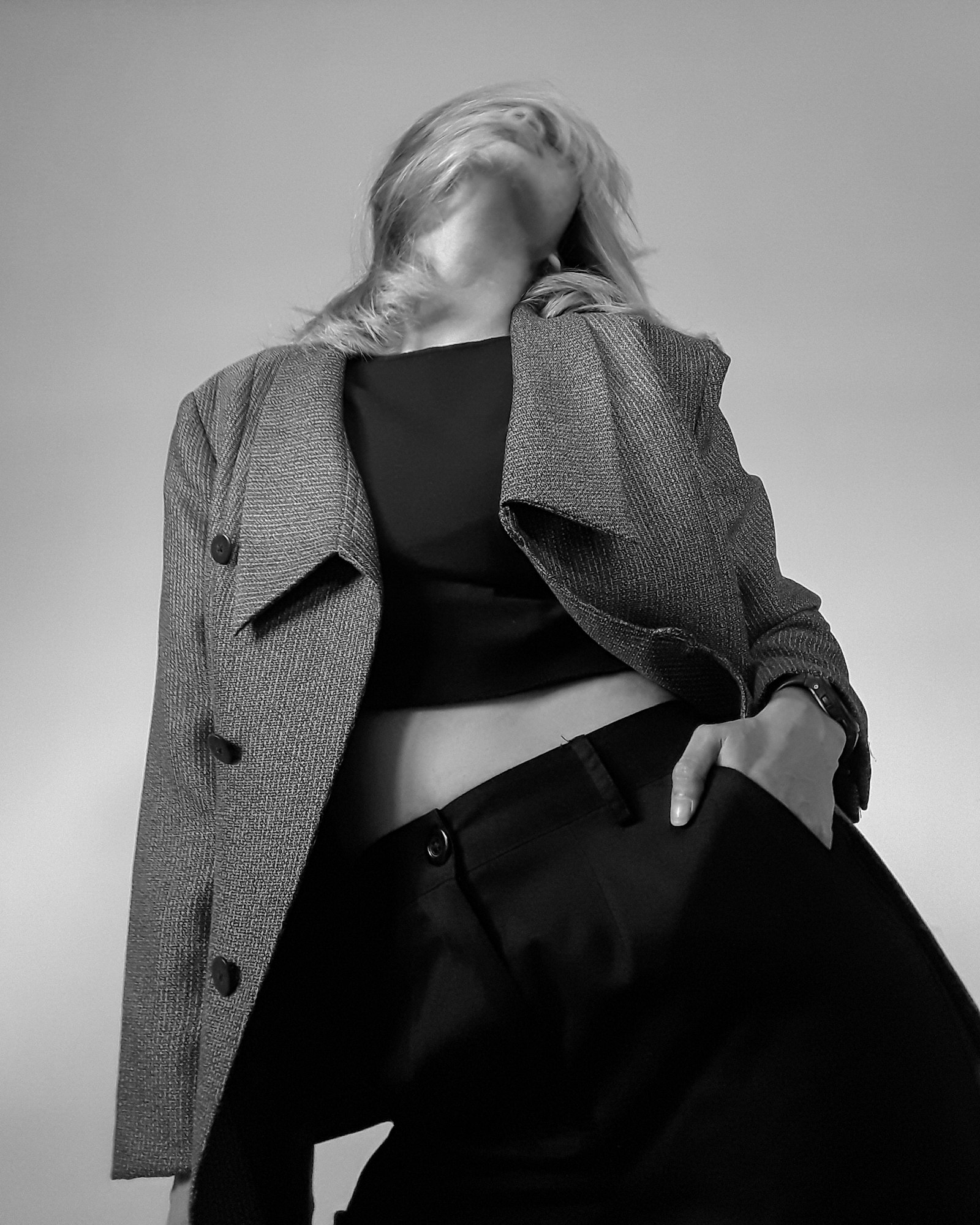 Fashion editorial, hard light & shadow